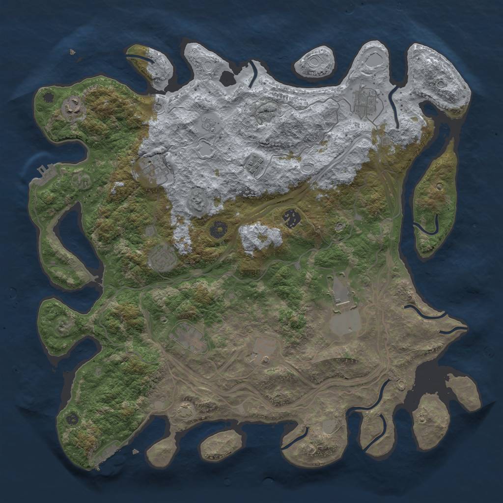 Rust Map: Procedural Map, Size: 4250, Seed: 1242311149, 17 Monuments