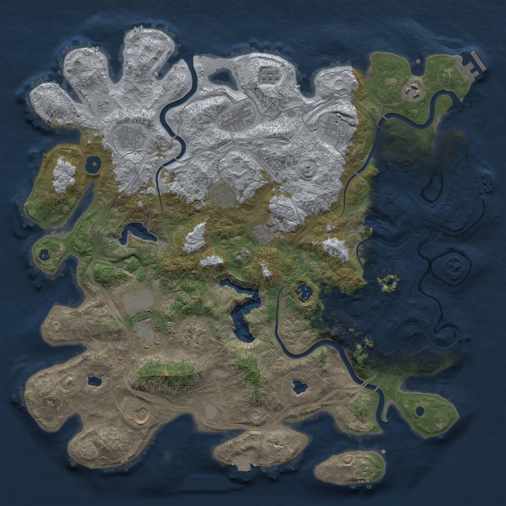 Rust Map: Procedural Map, Size: 4500, Seed: 456265299, 17 Monuments