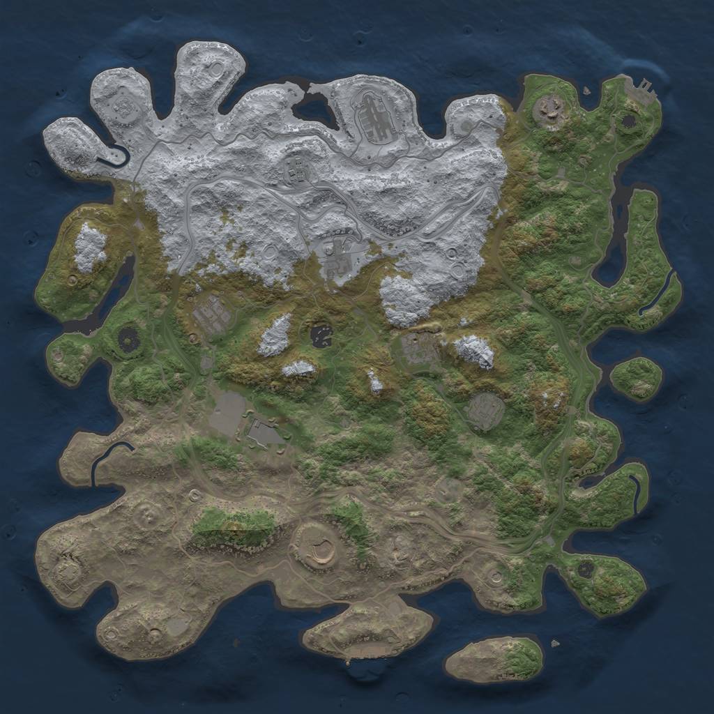 Rust Map: Procedural Map, Size: 4500, Seed: 456265299, 18 Monuments