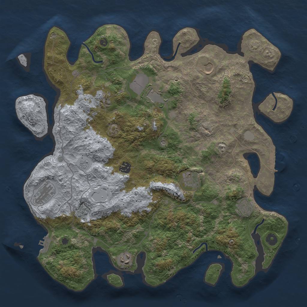 Rust Map: Procedural Map, Size: 4000, Seed: 19228738, 17 Monuments