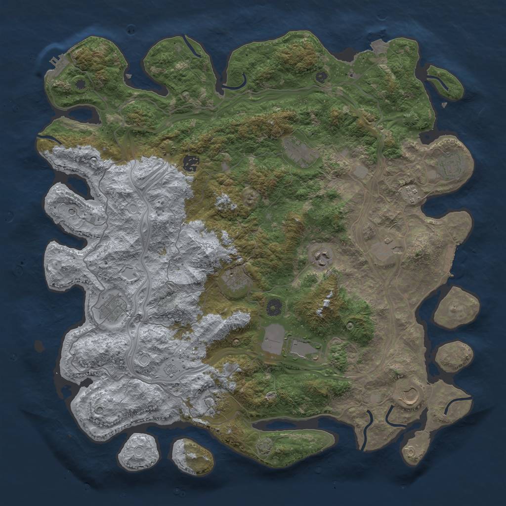 Rust Map: Procedural Map, Size: 4500, Seed: 444888942, 19 Monuments