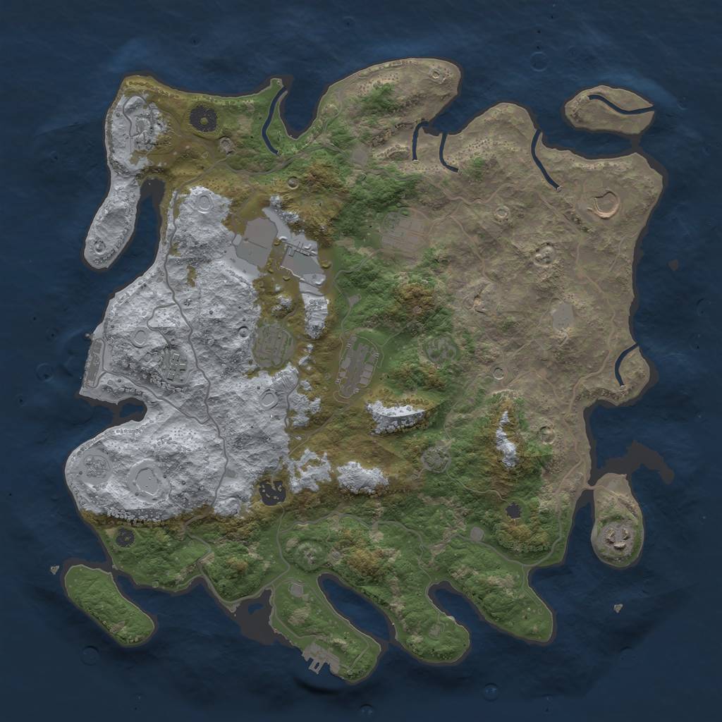Rust Map: Procedural Map, Size: 4000, Seed: 52708695, 17 Monuments