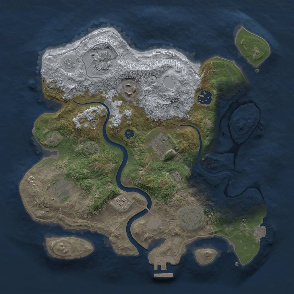 Rust Map: Procedural Map, Size: 3100, Seed: 833770783, 12 Monuments