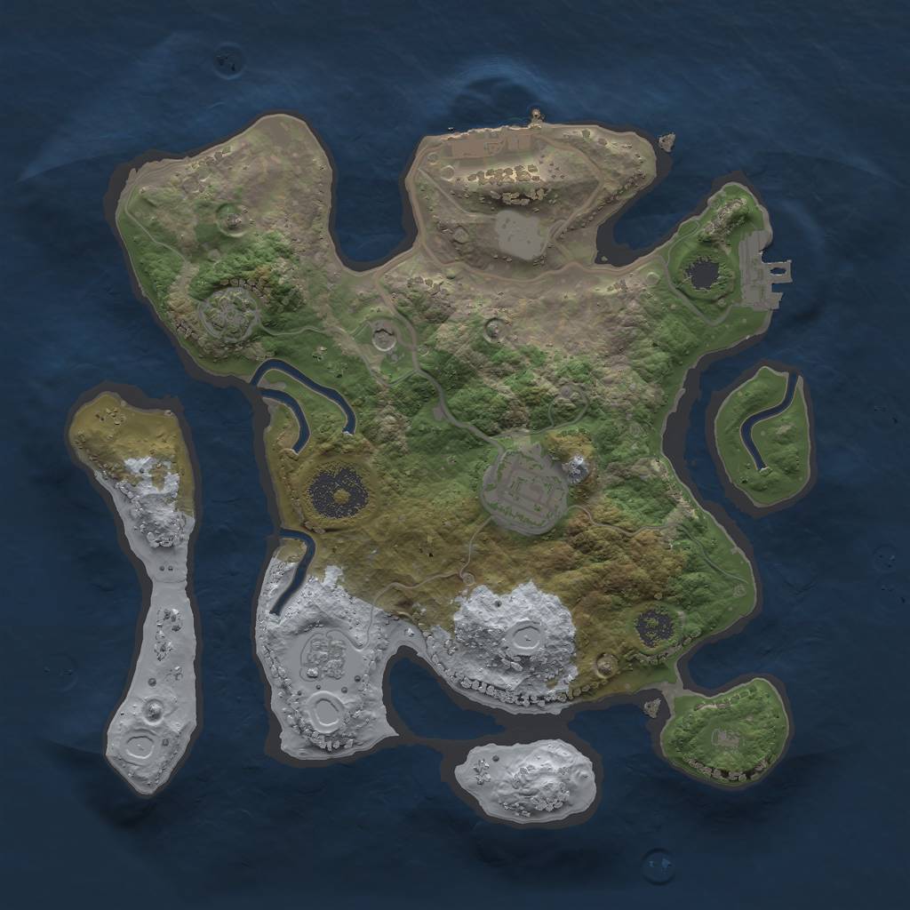 Rust Map: Procedural Map, Size: 2500, Seed: 13165, 9 Monuments