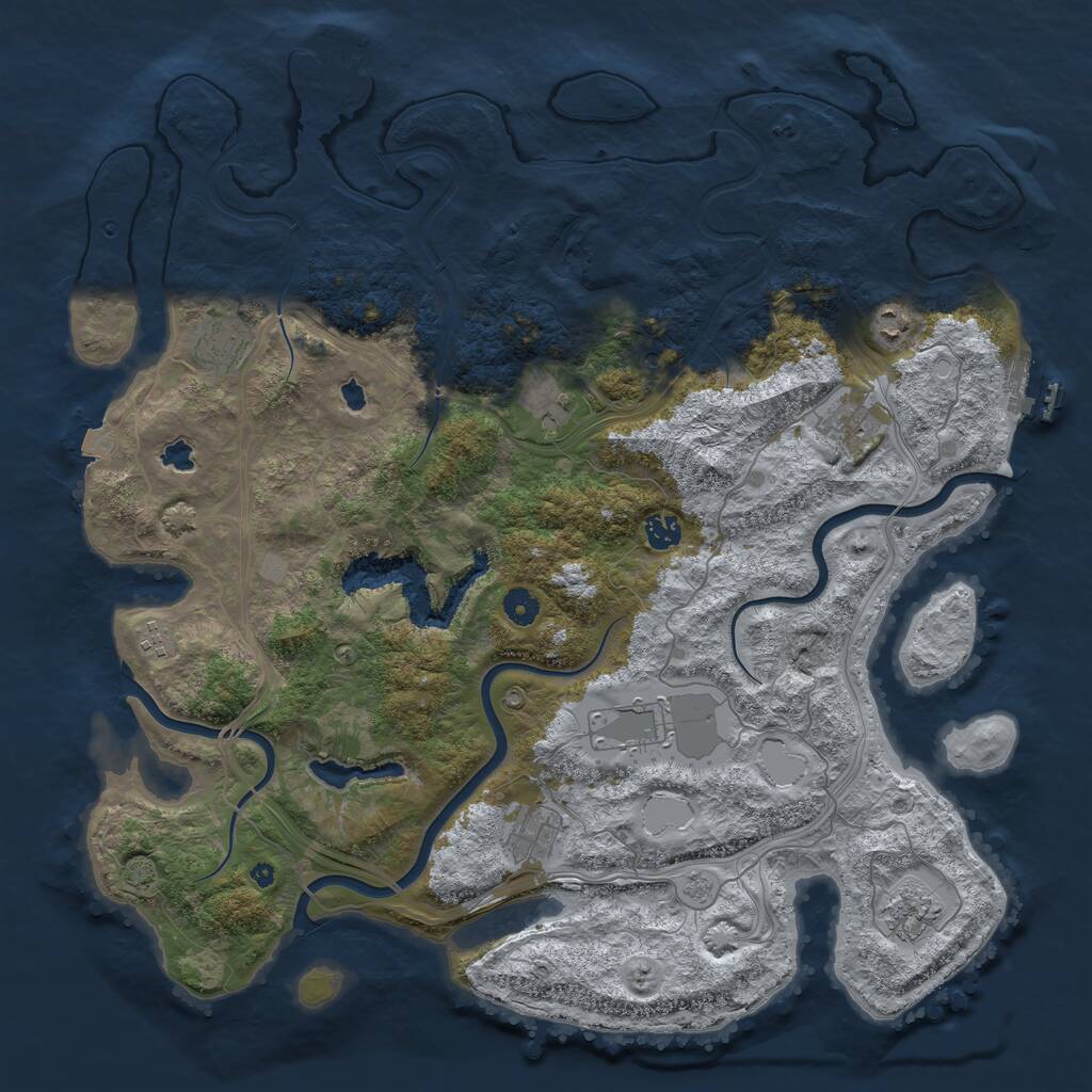 Rust Map: Procedural Map, Size: 4500, Seed: 904884259, 15 Monuments