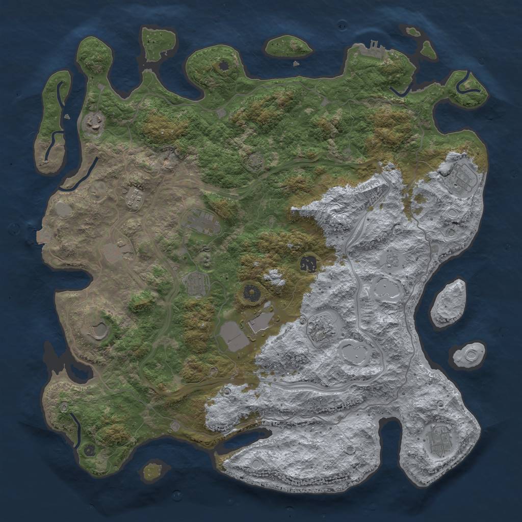 Rust Map: Procedural Map, Size: 4500, Seed: 904884259, 18 Monuments