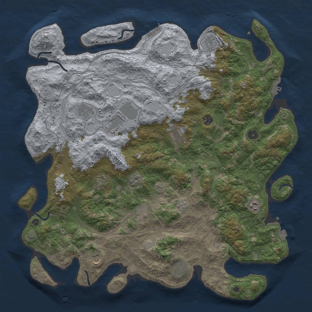 Rust Map: Procedural Map, Size: 4800, Seed: 1968338237, 19 Monuments