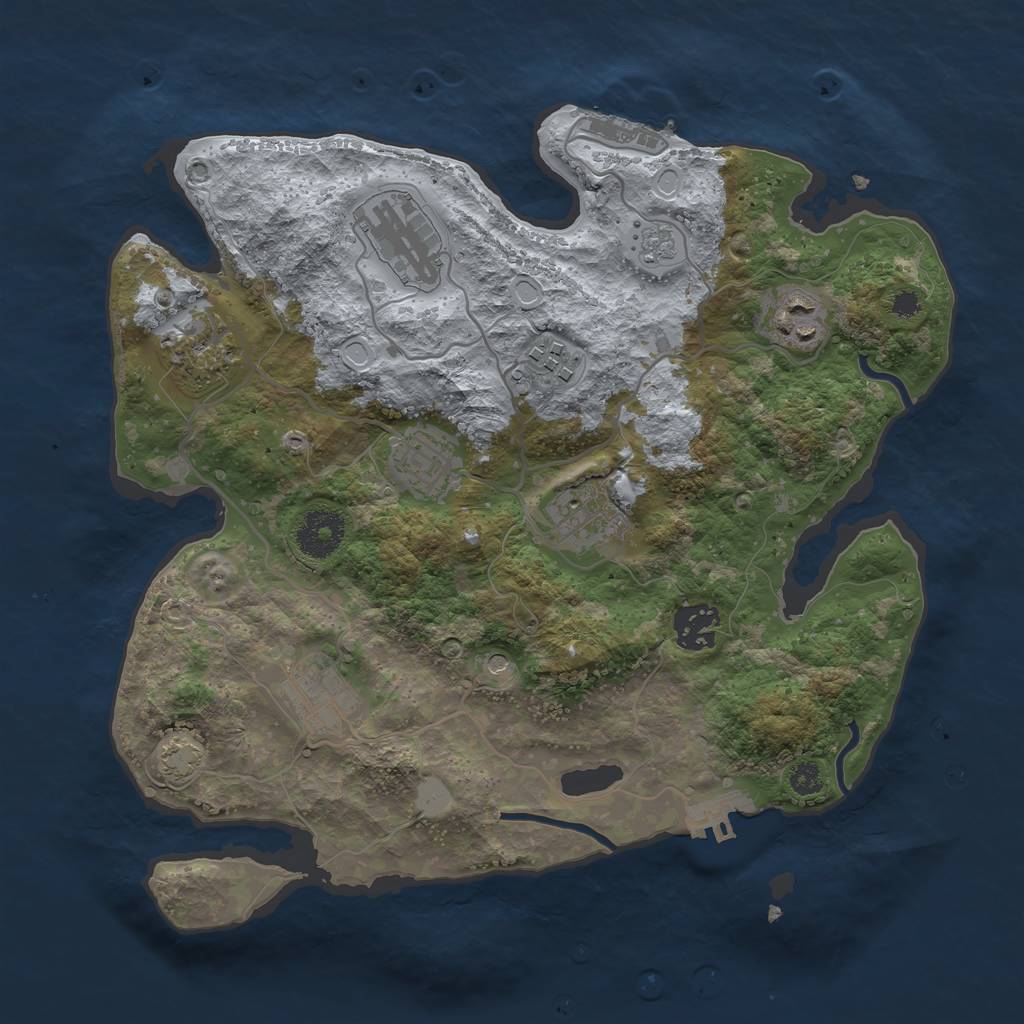 Rust Map: Procedural Map, Size: 3200, Seed: 11, 16 Monuments