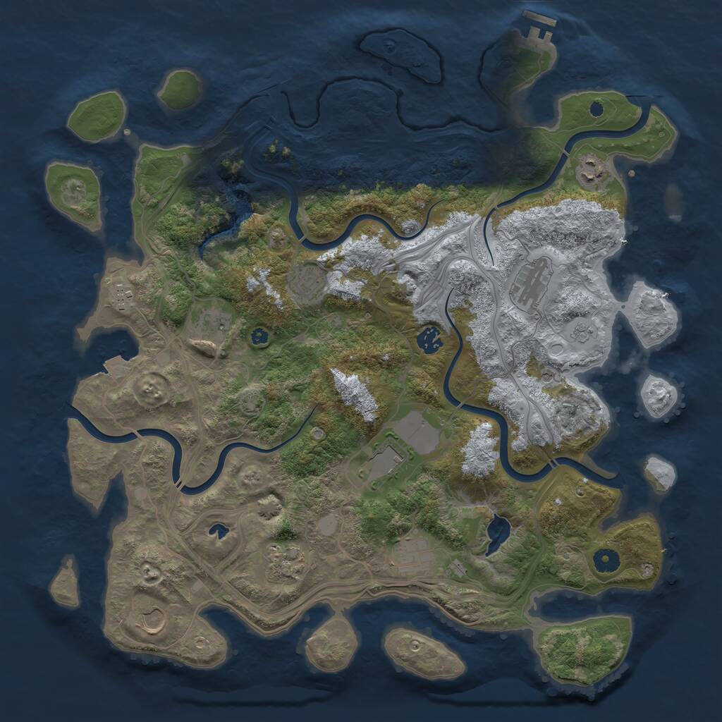 Rust Map: Procedural Map, Size: 4250, Seed: 1414890688, 15 Monuments