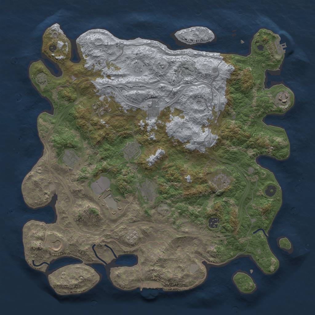 Rust Map: Procedural Map, Size: 4250, Seed: 834806338, 19 Monuments