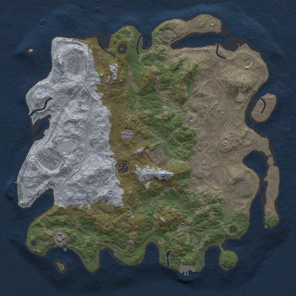 Rust Map: Procedural Map, Size: 4250, Seed: 12123123, 17 Monuments