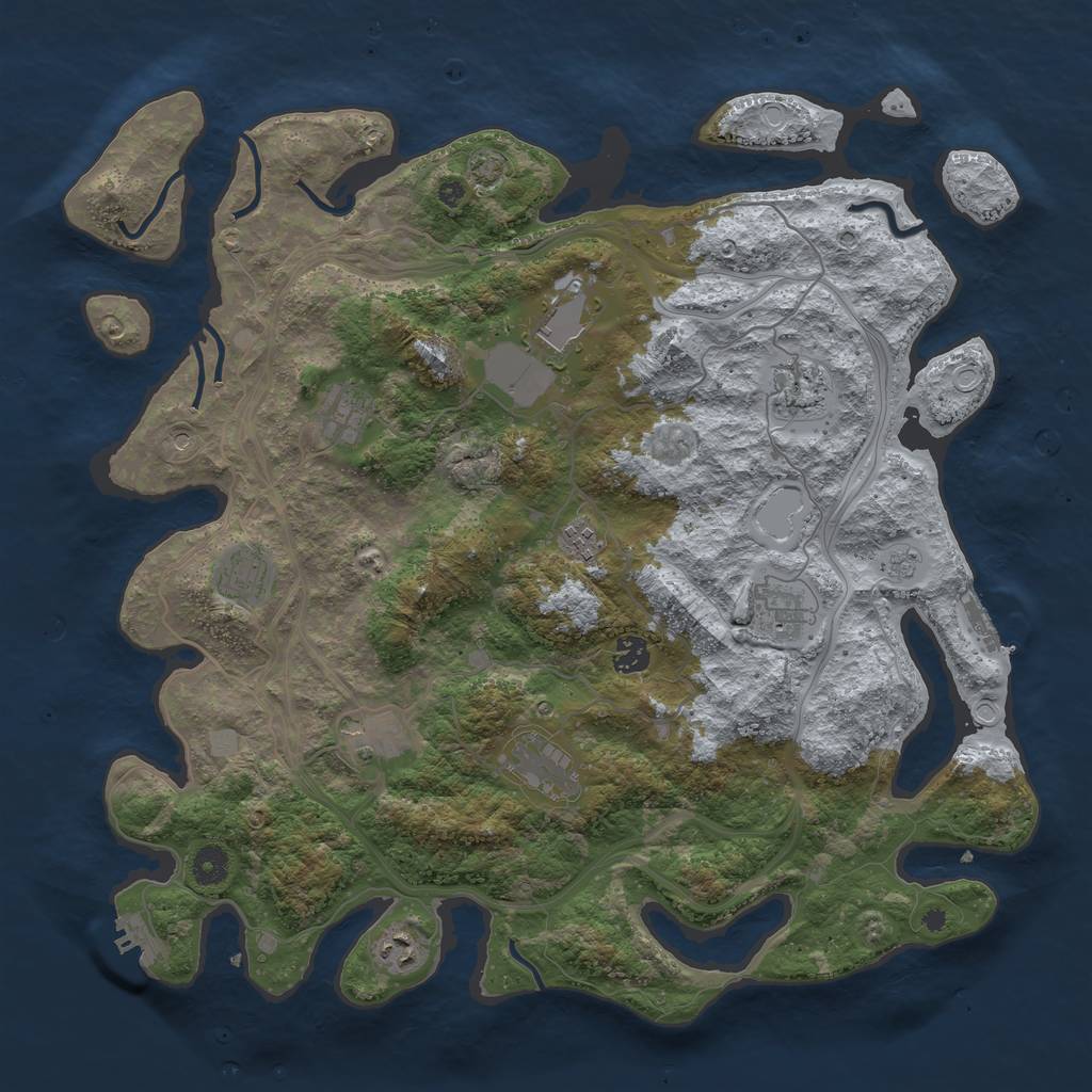 Rust Map: Procedural Map, Size: 4250, Seed: 1811354541, 18 Monuments