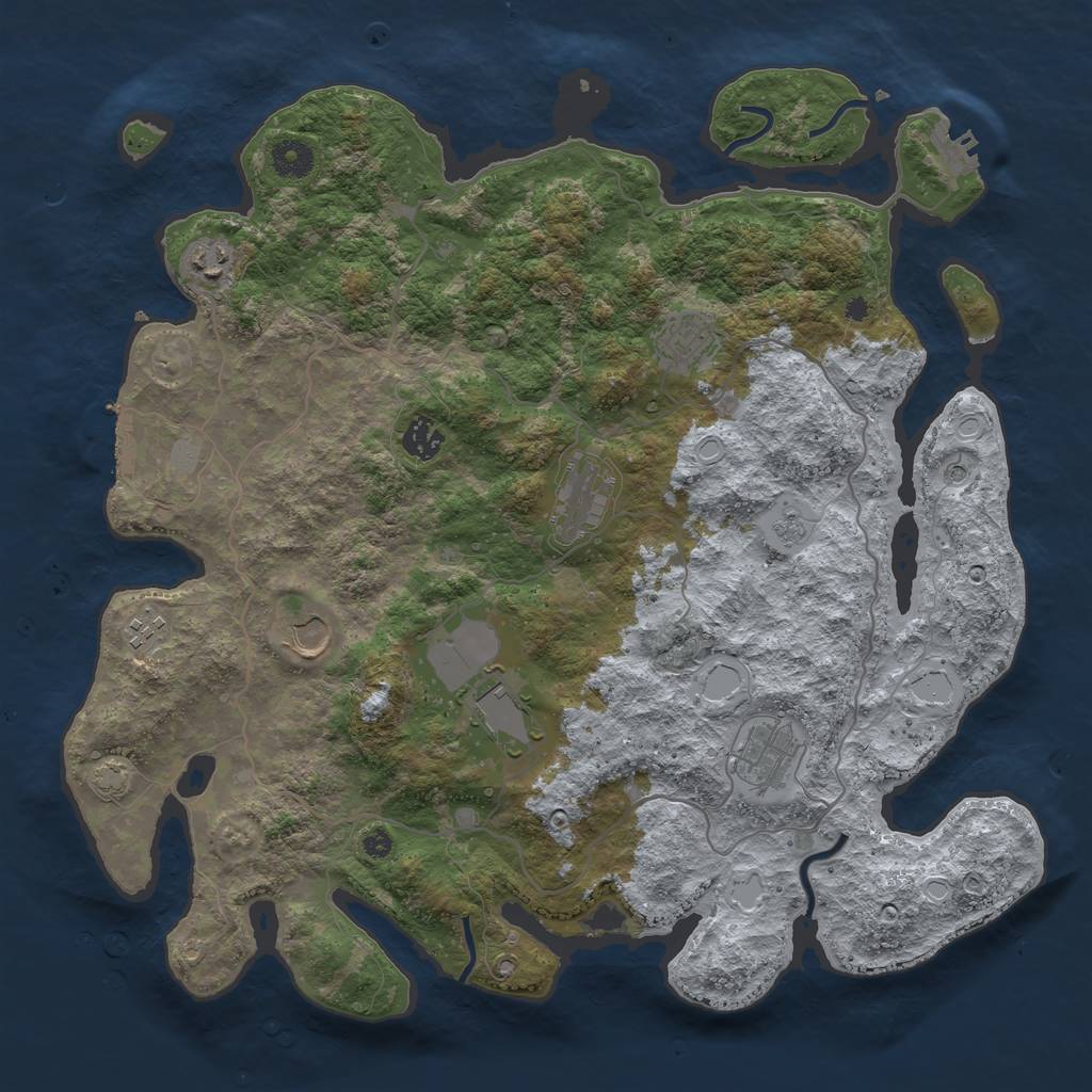 Rust Map: Procedural Map, Size: 4000, Seed: 872029199, 16 Monuments