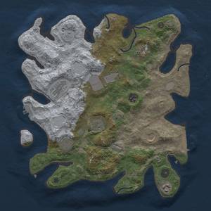 Thumbnail Rust Map: Procedural Map, Size: 3500, Seed: 1234738453, 16 Monuments