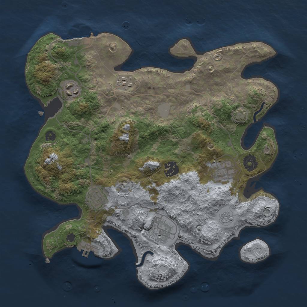 Rust Map: Procedural Map, Size: 3000, Seed: 109866194, 13 Monuments