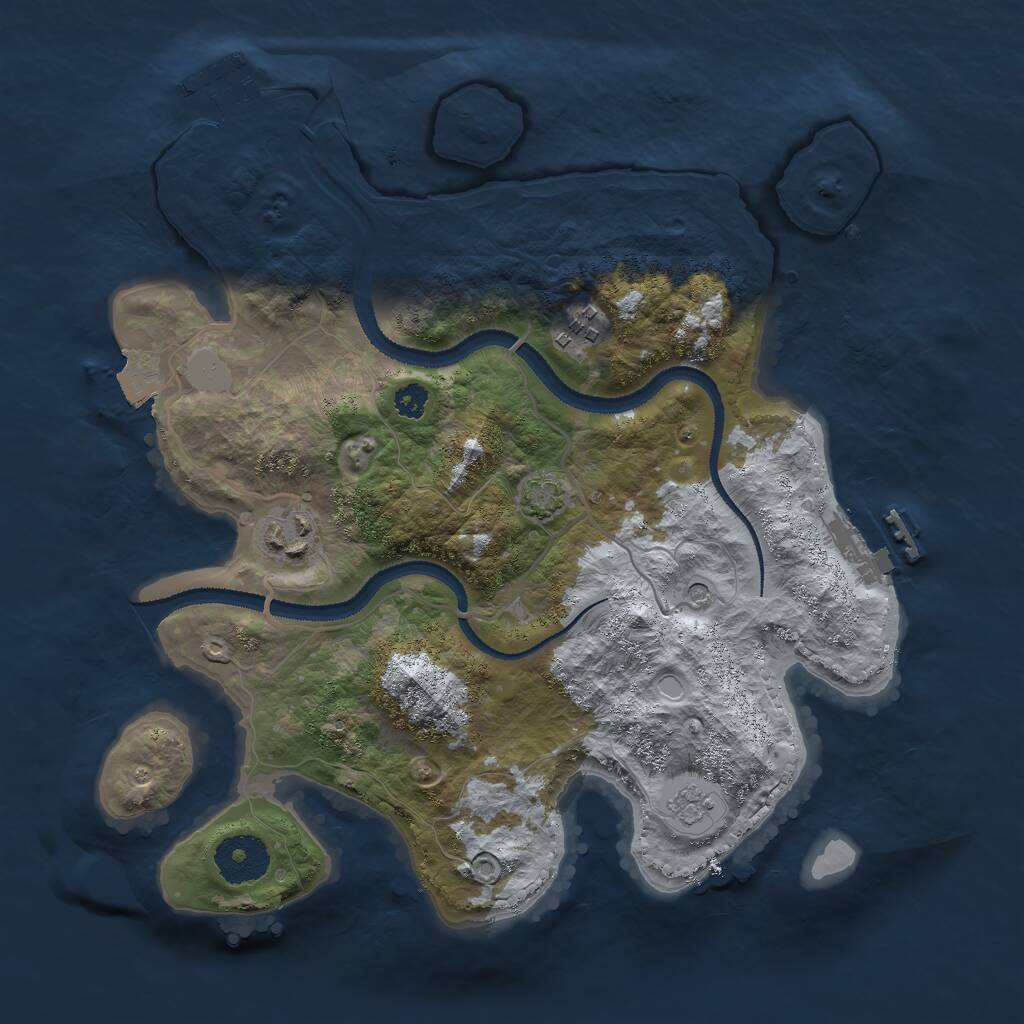 Rust Map: Procedural Map, Size: 3000, Seed: 681991, 8 Monuments