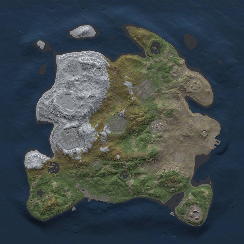Rust Map: Procedural Map, Size: 3000, Seed: 31807, 14 Monuments