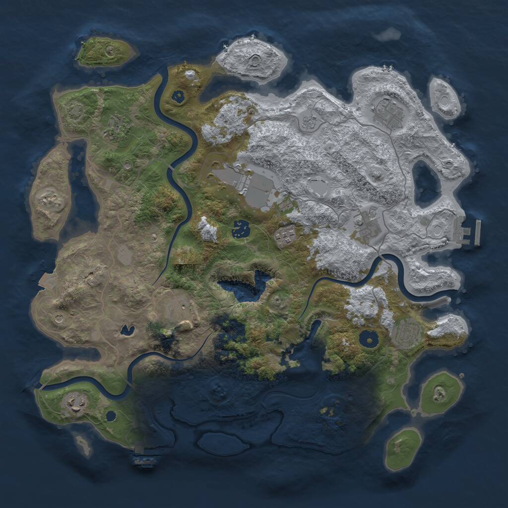 Rust Map: Procedural Map, Size: 4002, Seed: 1234567890, 15 Monuments