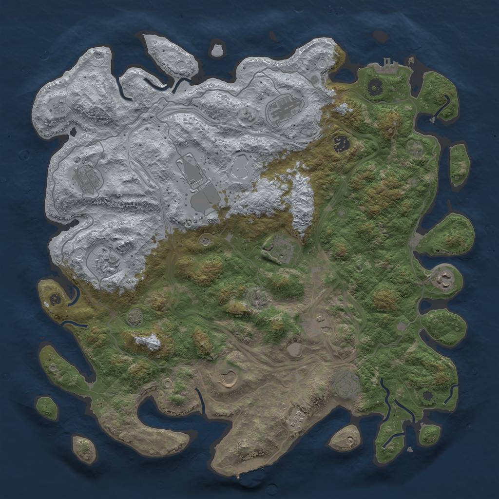 Rust Map: Procedural Map, Size: 4500, Seed: 299620763, 19 Monuments