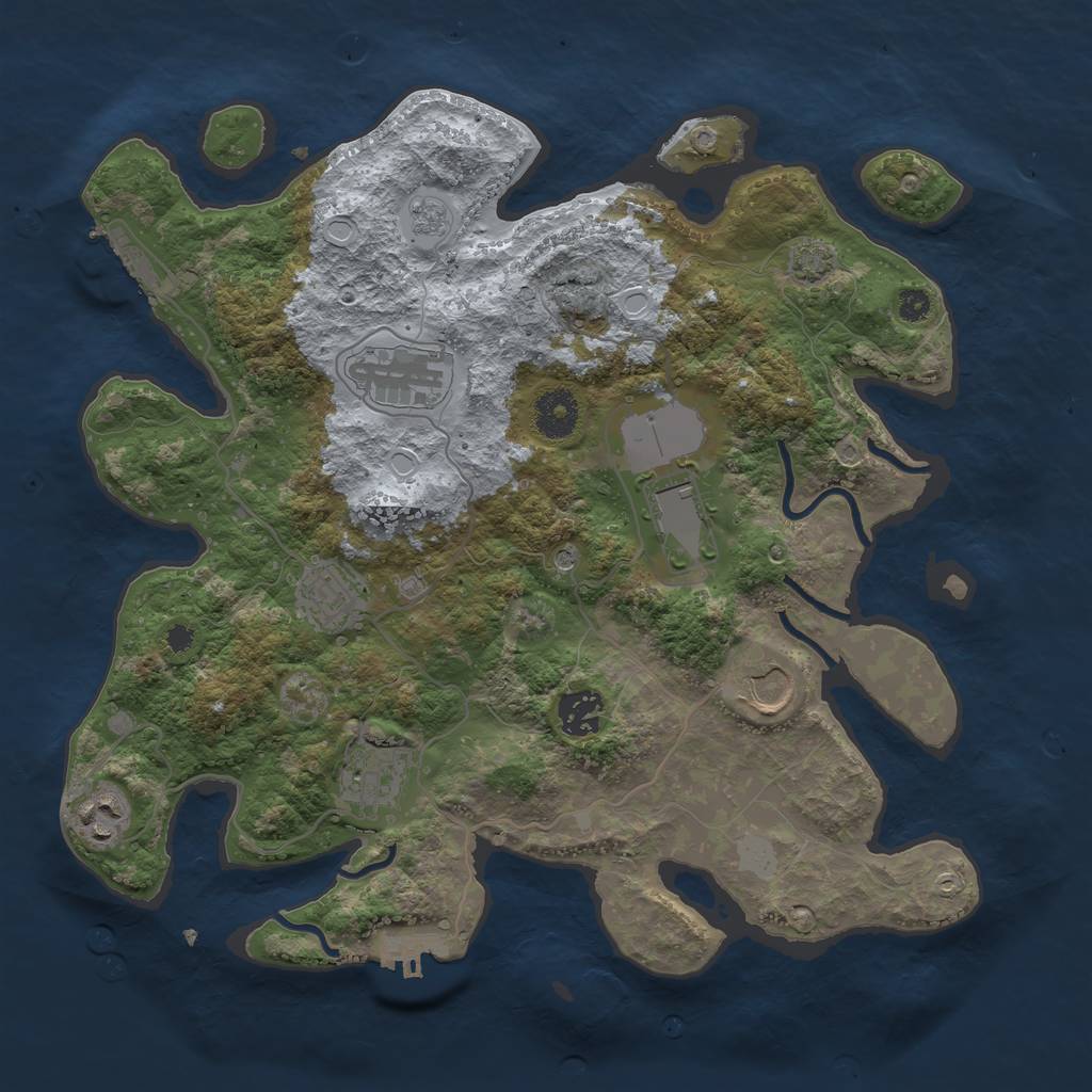 Rust Map: Procedural Map, Size: 3500, Seed: 2023050503, 15 Monuments