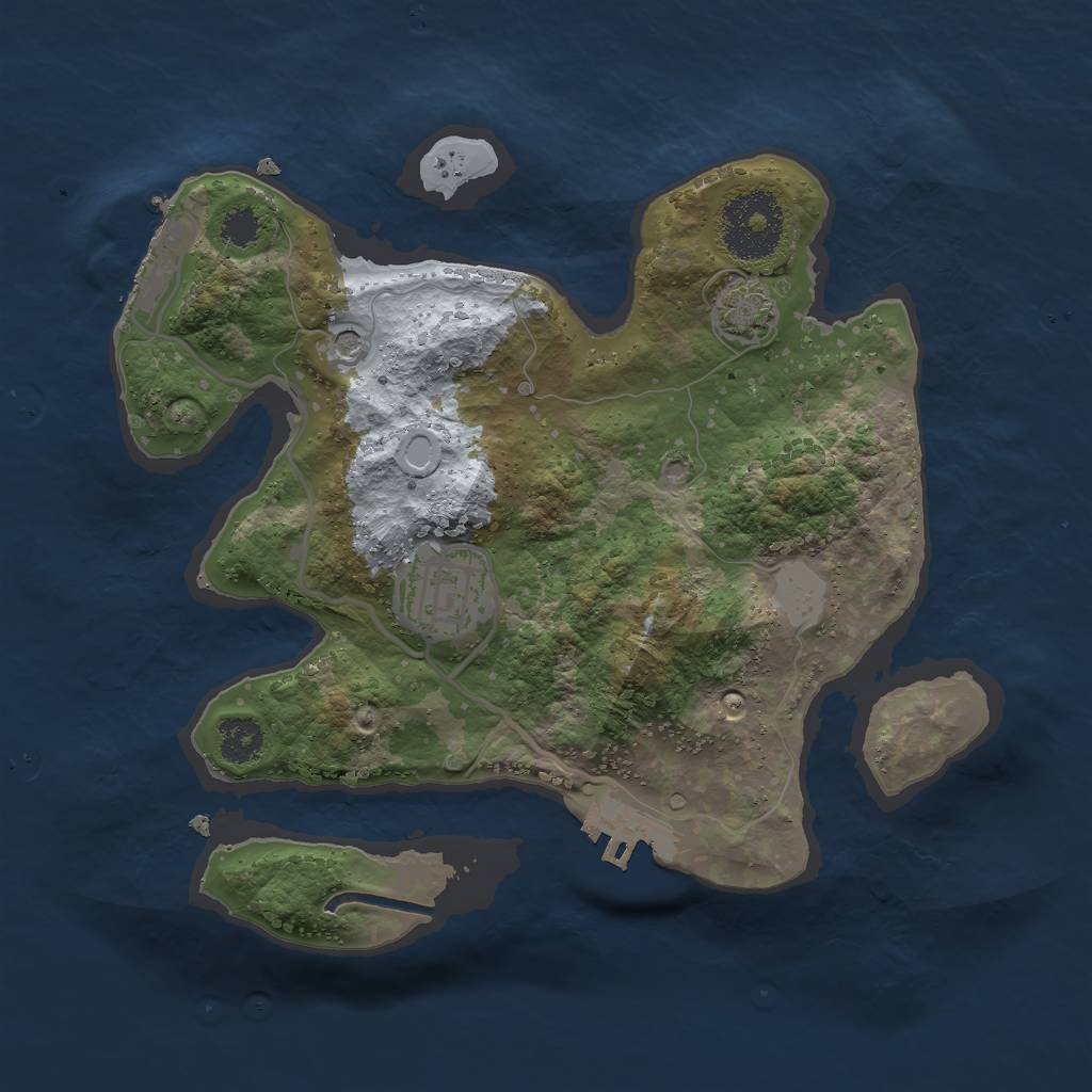 Rust Map: Procedural Map, Size: 2500, Seed: 777813161, 8 Monuments