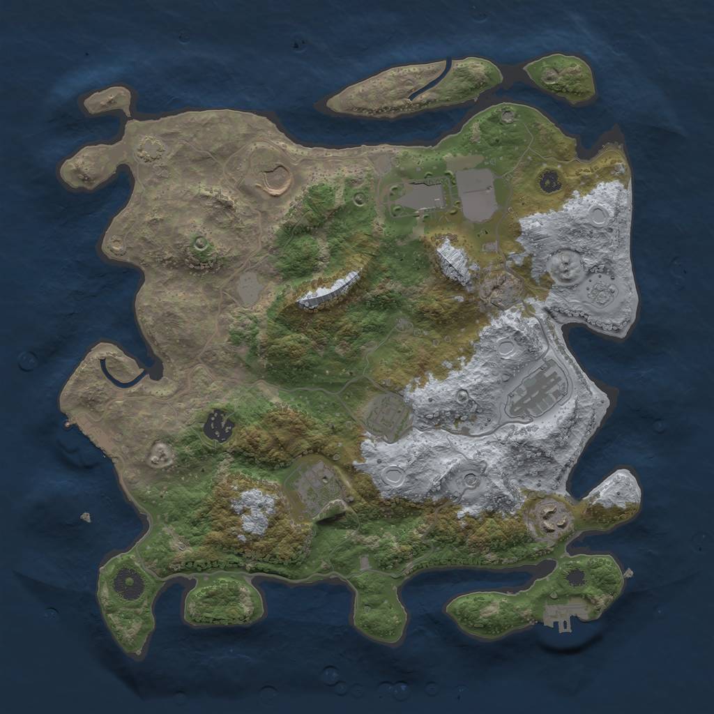 Rust Map: Procedural Map, Size: 3500, Seed: 90862755, 15 Monuments