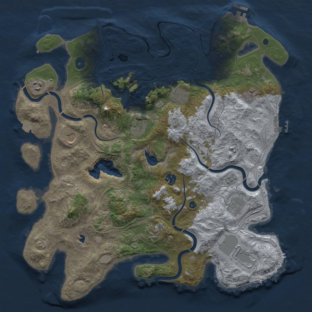 Rust Map: Procedural Map, Size: 4250, Seed: 618828754, 16 Monuments