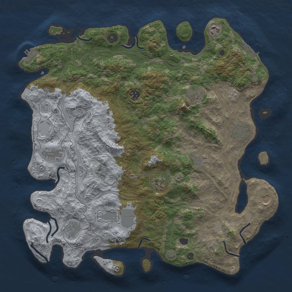 Rust Map: Procedural Map, Size: 4250, Seed: 84638177, 19 Monuments