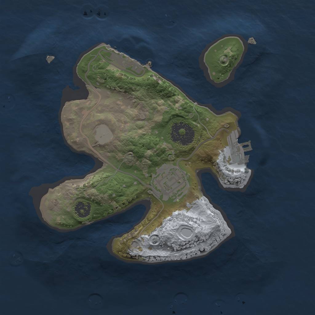 Rust Map: Procedural Map, Size: 2000, Seed: 658242364, 6 Monuments