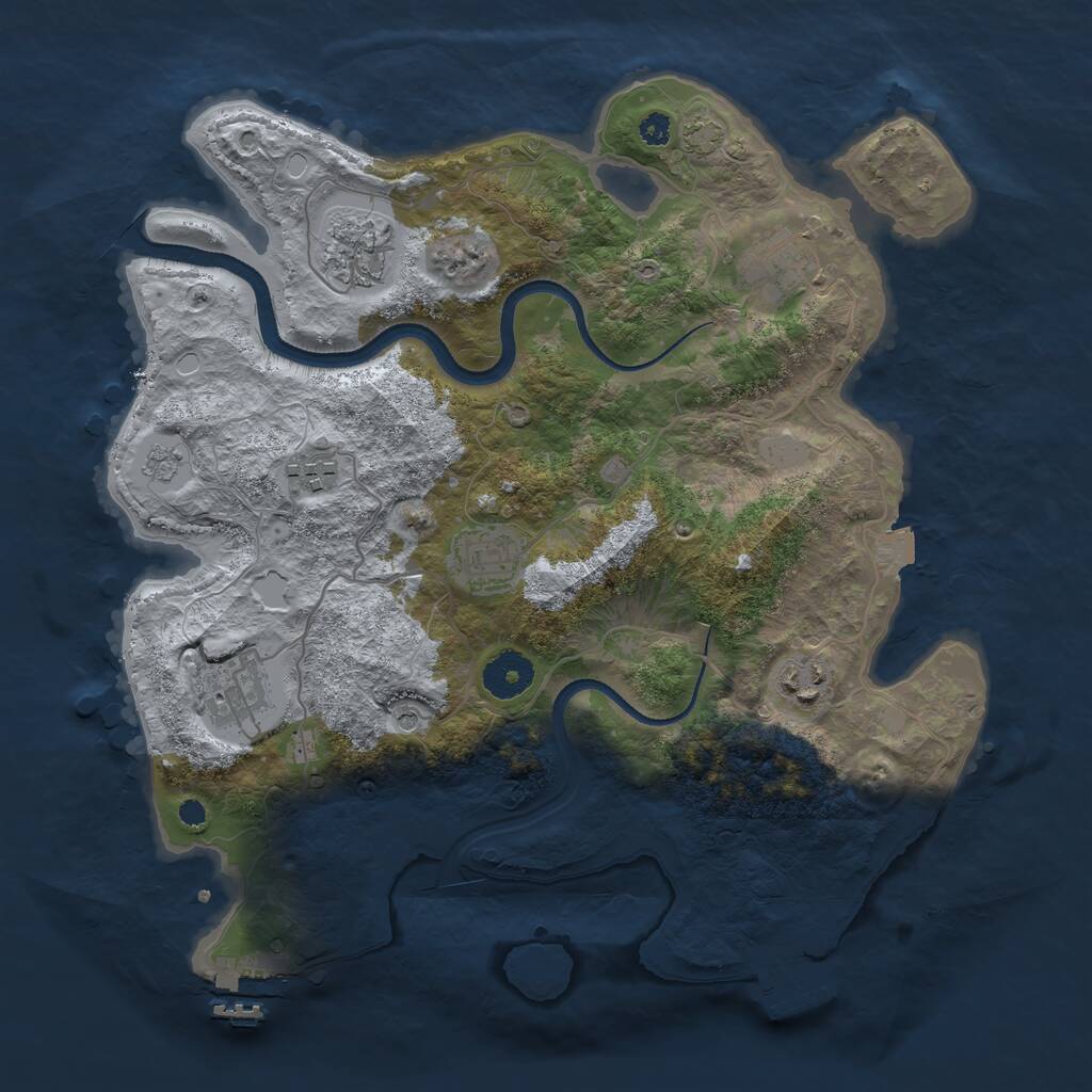 Rust Map: Procedural Map, Size: 3400, Seed: 18269330, 12 Monuments