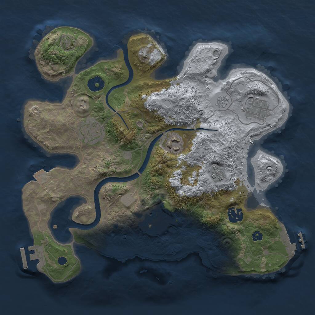 Rust Map: Procedural Map, Size: 3000, Seed: 30005555, 11 Monuments