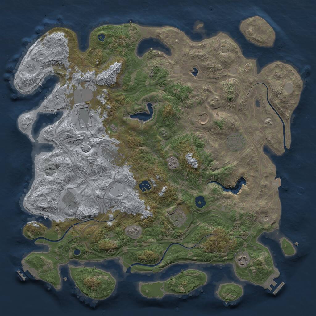 Rust Map: Procedural Map, Size: 4250, Seed: 452154565, 15 Monuments
