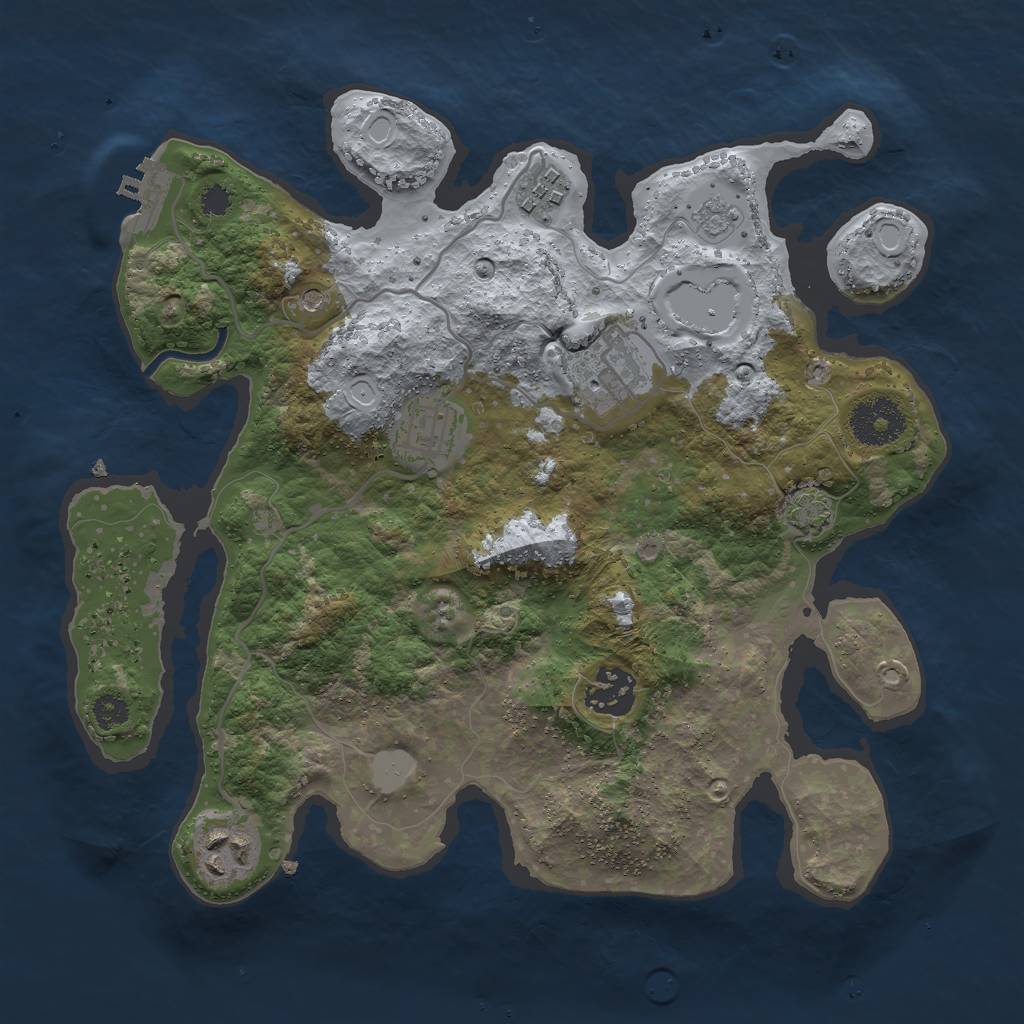 Rust Map: Procedural Map, Size: 3000, Seed: 30070, 12 Monuments