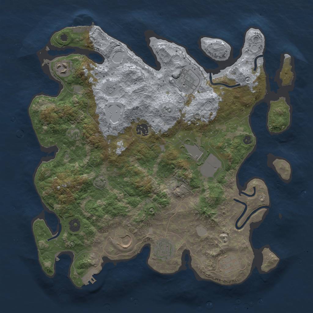 Rust Map: Procedural Map, Size: 3700, Seed: 56157987, 14 Monuments