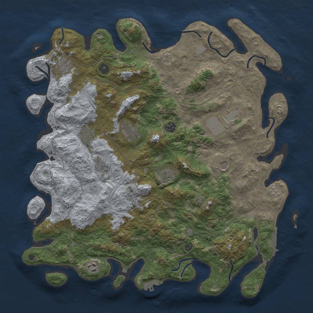 Rust Map: Procedural Map, Size: 4500, Seed: 1999215829, 18 Monuments
