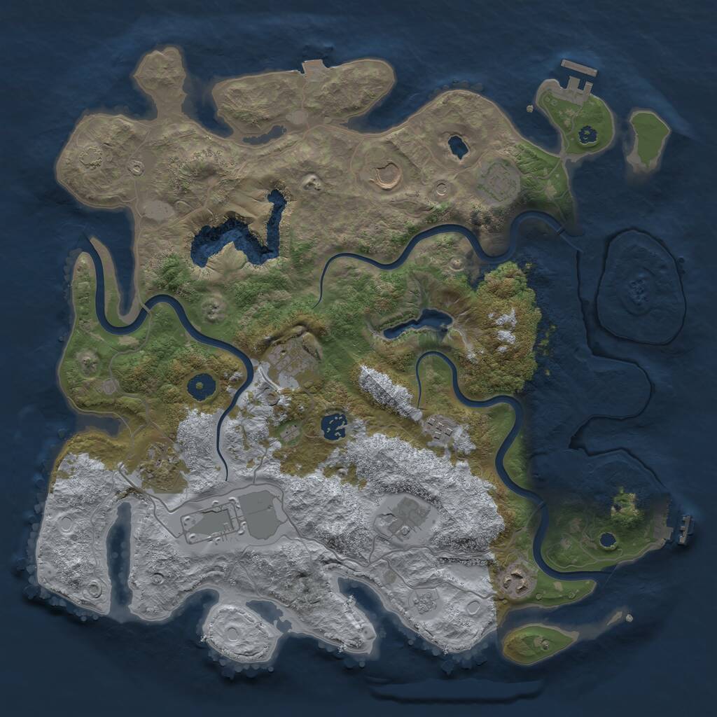 Rust Map: Procedural Map, Size: 4000, Seed: 1618178570, 15 Monuments