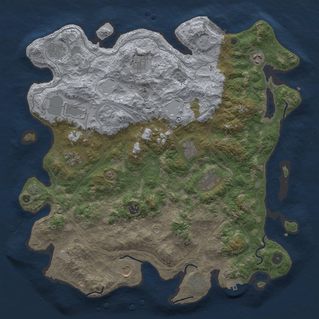 Rust Map: Procedural Map, Size: 4432, Seed: 159146384, 19 Monuments
