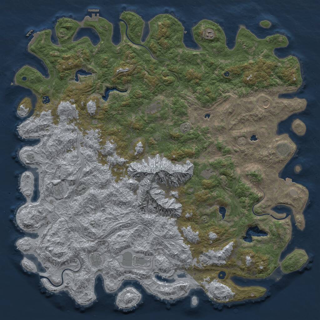 Rust Map: Procedural Map, Size: 6000, Seed: 1277, 17 Monuments