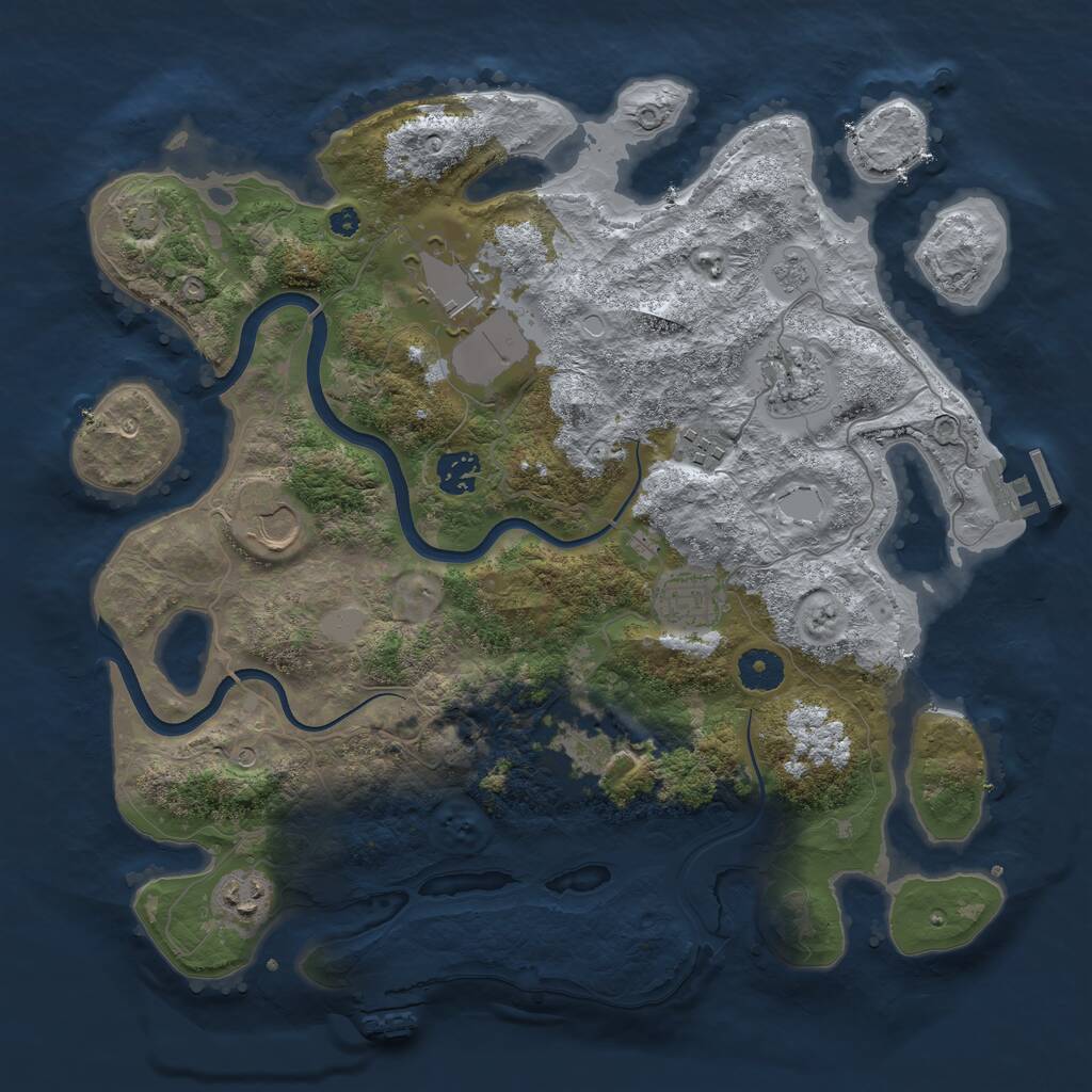 Rust Map: Procedural Map, Size: 3700, Seed: 1797259716, 14 Monuments