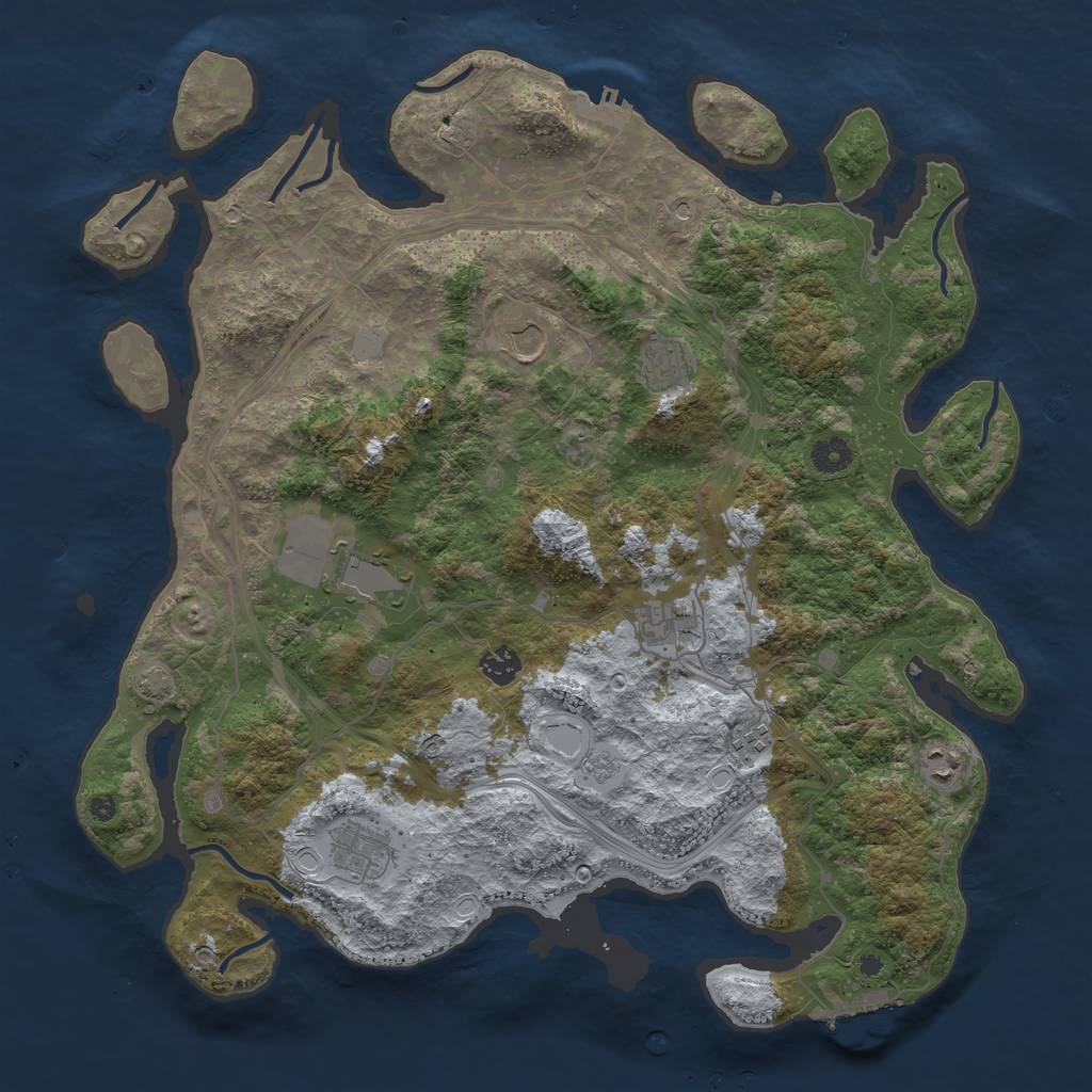 Rust Map: Procedural Map, Size: 4250, Seed: 2105140939, 16 Monuments