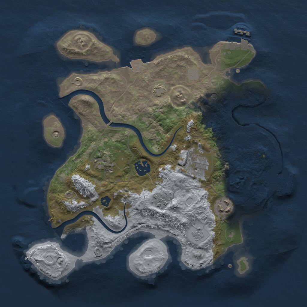 Rust Map: Procedural Map, Size: 3000, Seed: 230504, 11 Monuments