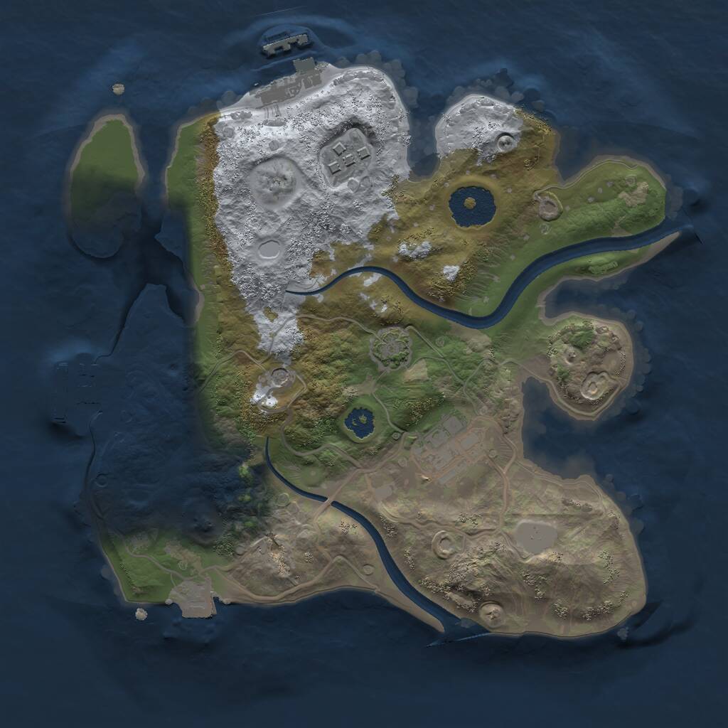 Rust Map: Procedural Map, Size: 2500, Seed: 1186615624, 7 Monuments