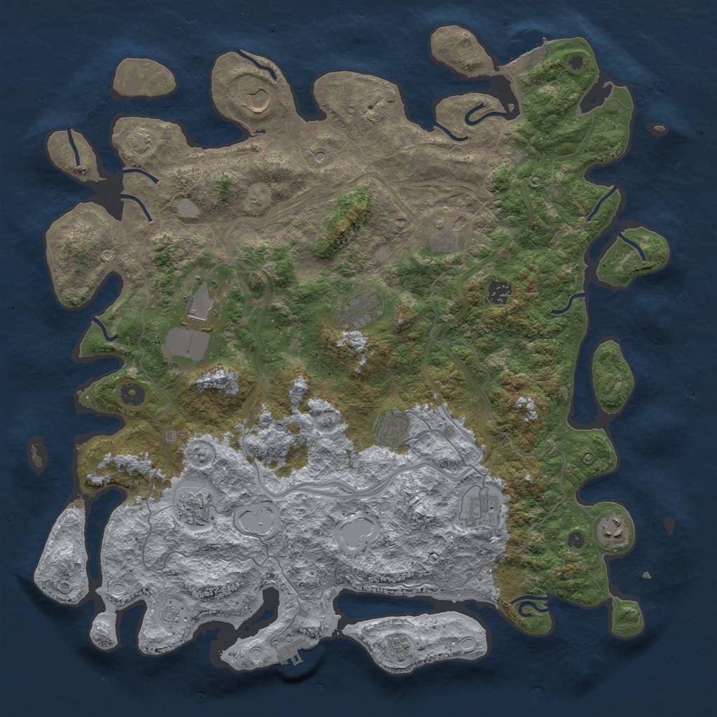 Rust Map: Procedural Map, Size: 4506, Seed: 110920163, 18 Monuments