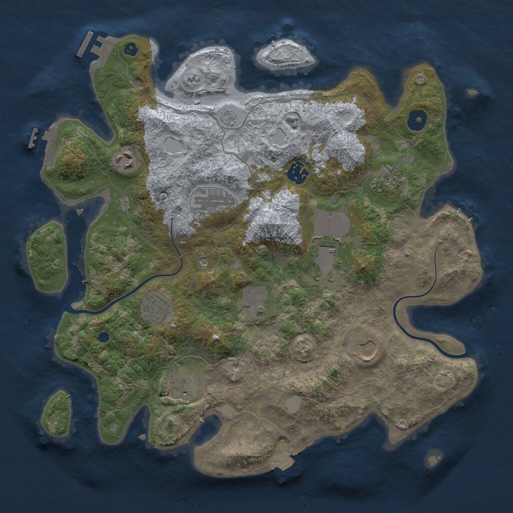 Rust Map: Procedural Map, Size: 3750, Seed: 1515313, 15 Monuments