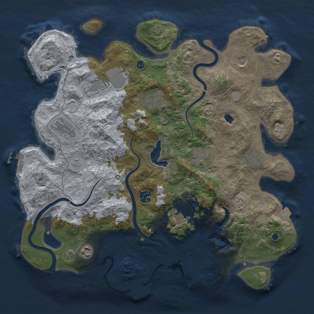 Rust Map: Procedural Map, Size: 4000, Seed: 575765017, 16 Monuments
