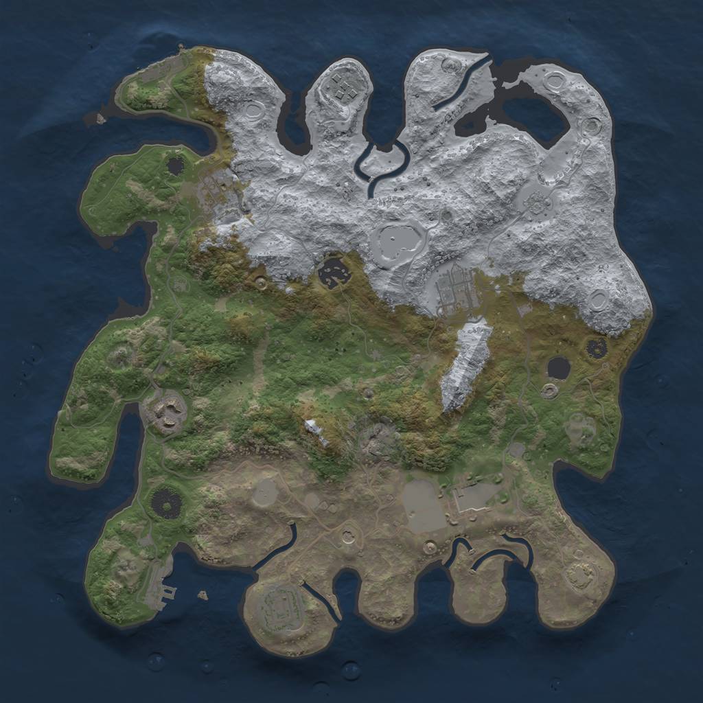 Rust Map: Procedural Map, Size: 3500, Seed: 87208191, 15 Monuments