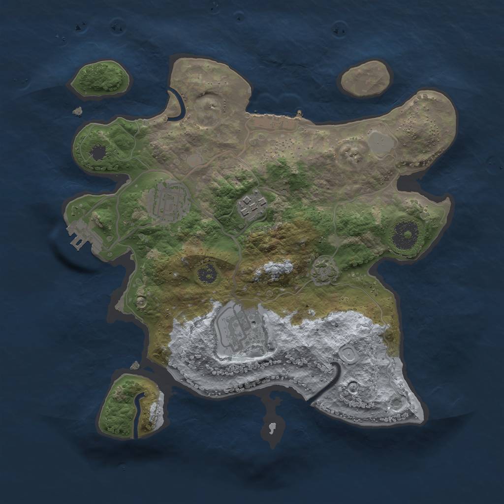 Rust Map: Procedural Map, Size: 2750, Seed: 11875, 9 Monuments