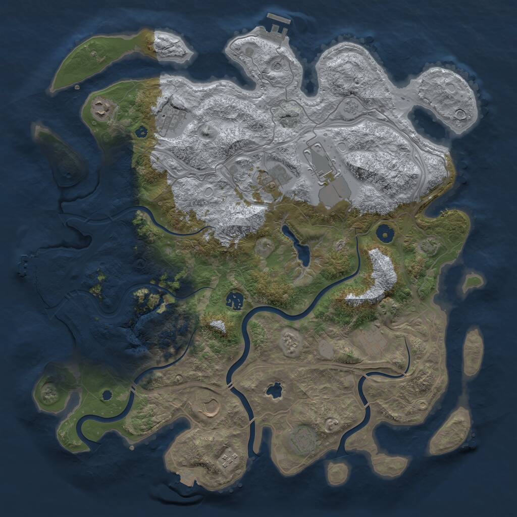 Rust Map: Procedural Map, Size: 4300, Seed: 86549287, 15 Monuments