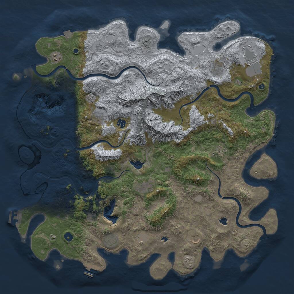 Rust Map: Procedural Map, Size: 5000, Seed: 263407825, 17 Monuments