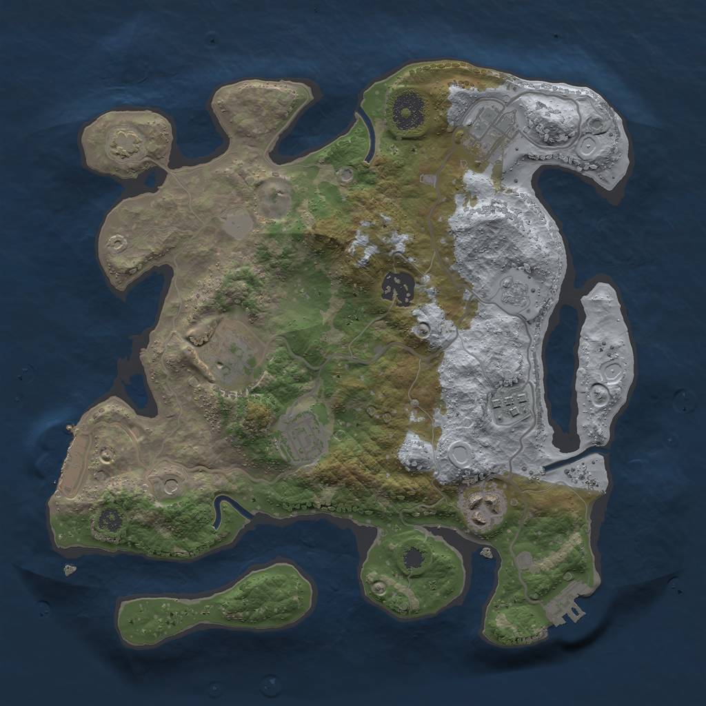 Rust Map: Procedural Map, Size: 3000, Seed: 3208, 14 Monuments